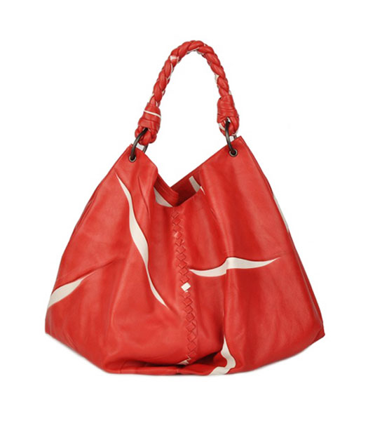 Bottega Veneta bambù Veins Borsa a tracolla Red